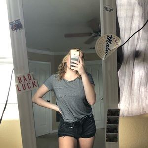 Black and white striped Hollister top